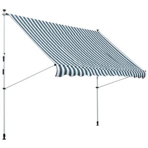 Toldo manual retrátil metal, alumínio e poliéster color verde 300x150x280cm