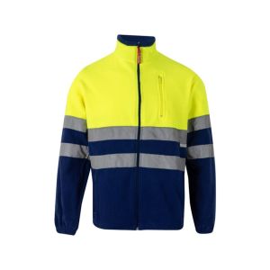 Casaco polar bicolor av l azul/amarelo fluor