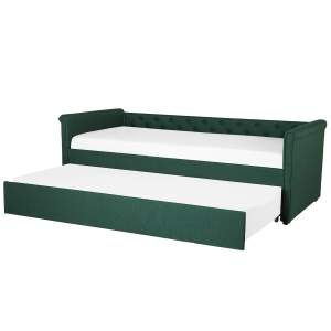 Cama dupla em tecido verde escuro 80 x 200 cm libourne