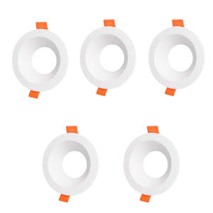 5x spotlight frame anel circular fixo embutido no teto para gu10/mr16