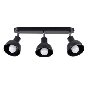 Lámpara de techo elba 3 negro acero 59x18.5x24cm