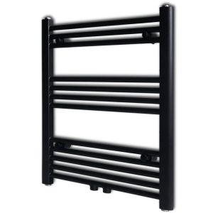 vidaXL radiador toallero de baño recto negro 600 x 764 mm