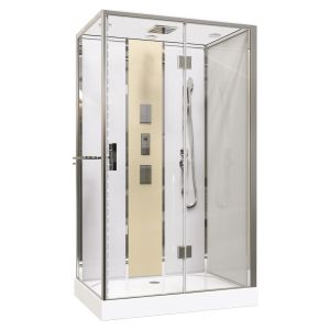 Ondée - cabina de duche de hidromassagem sören slim - 140x80cm - cromada