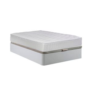 Cama canapé dobrável branca 150 cm + colchão viscoelástico top 28 cm