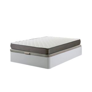 Cama dobrável canapé branca 105 cm + colchão básico 18 cm