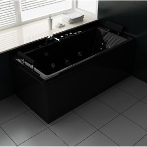 Ecode® banheira de hidromassagem "denia black" 170x81x64cm eco-8529b