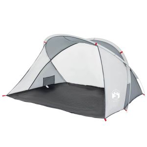 vidaXL tienda de playa 2 personas impermeable apertura rápida gris