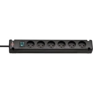 Brennenstuhl bremounta preto power strip, 6 tomadas, com cabo de 3m