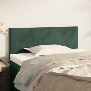 Cabeceira de cama veludo 100x5x78/88 cm verde-escuro