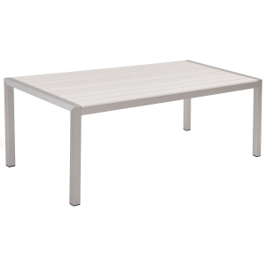 Mesa de jardim 180 x 90 cm material sintético branco vernio