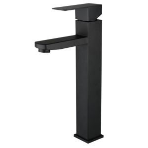 Grifo lavabo caño alto negro humilis coal grifers