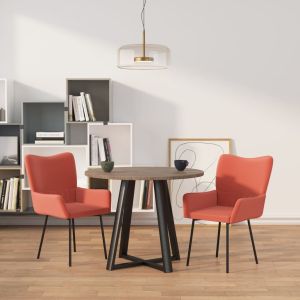 Cadeiras de jantar 2 pcs veludo rosa ewg4477