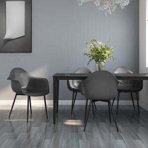 Cadeiras de jantar 4 pcs pp cinzento ewg9519