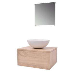 Móveis casa de banho 3 pçs e conjunto de bacia bege