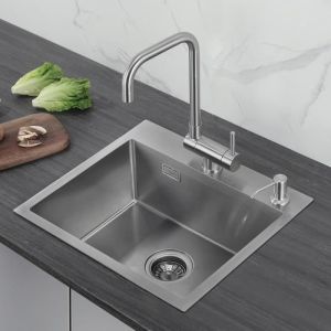 Pia de cozinha em inox escovado - cecipa - 1 tigela - estilo moderno - 50cm