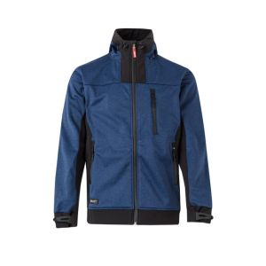 Velilla soft shell bicolor capuz 3xl azul mesclado/preto