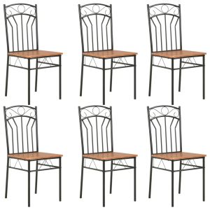 Cadeiras de jantar 6 pcs mdf castanho ewg6646