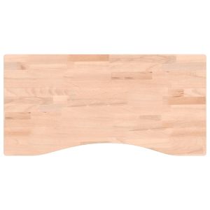 vidaXL tablero de escritorio madera maciza de haya 80x(36-40)x2,5 cm