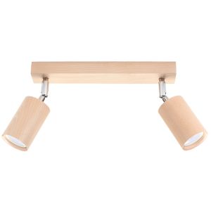 Lámpara de techo berg 2 madera natural madera 30x20x5cm