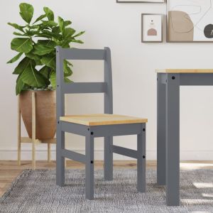 Cadeiras de jantar 2 pcs panama 40x46x90 cm pinho maciço cinza ewg3073