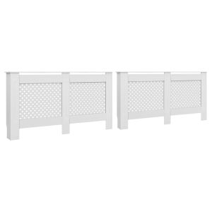 Coberturas de radiador 2 pcs 152x19x81,5 cm mdf branco