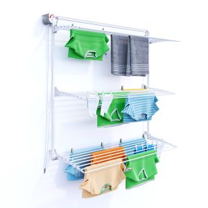 Estendebiancheria 152 cm foxydry tower branco, 3 níveis reguláveis