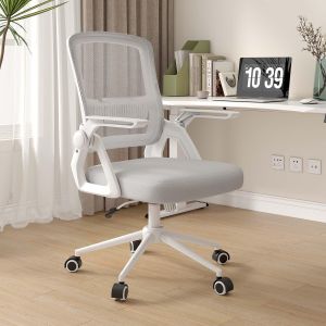 Cadeira ergonómica de escritório, cadeira de secretária​- cinzento