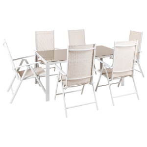 Conjunto de comedor vidrio beige catania