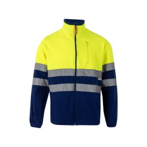 Casaco polar av s bicolor azul/amarelo fluor