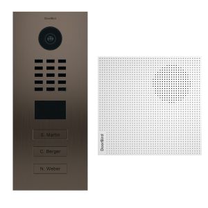 Ip doorphone 3 sinos bronze + 1 carrilhão - montagem embutida