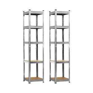 Pack 2 estantes modulares com 5 prateleiras reguláveis 180x40x40 175kg o91