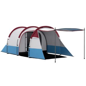 Tenda de campismo familiar tecido de poliéster, fibra de vidro multicolor