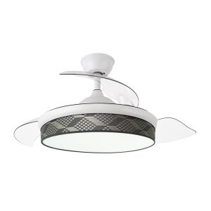 Ventilador dc moda 72w branco/tetris cinza 3 lâminas