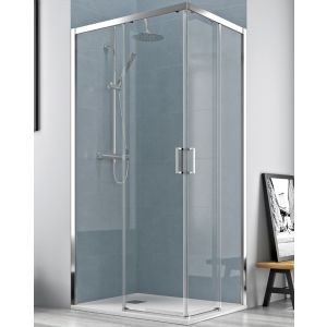 Porta de duche retangular | cromo 110cm x 70cm