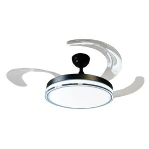 Ventilador de teto LED, motor dc, 6 vel. Lâm dobráveis, ø110 cm, azabak