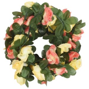 vidaXL guirnaldas de flores de navidad 6 uds rojo atardecer 250 cm