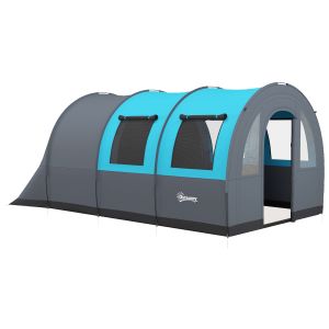 Tenda de campismo familiar tecido de poliéster, fibra de vidro bicolor