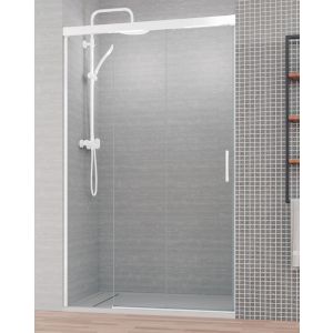 Frontal de duche de 3 vidros | branco 115 cm (adaptable 110,1-115cm)