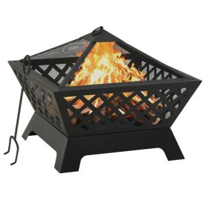 vidaXL brasero con atizador acero xxl 64 cm
