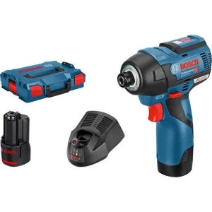 Chave de impacto Bosch professional gdr 12v-110 + 2 baterias 3.0ah em l-box