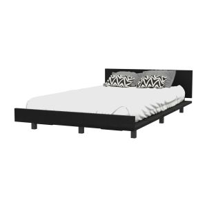 Base de cama kaia, com moldura preto 51.6 cm X 12.5 cm X 120 cm