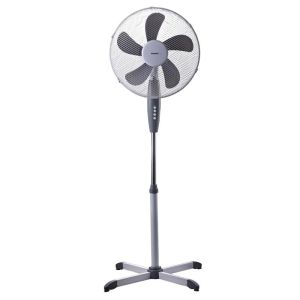 Ventilador de pé ø 40 cm. X 135 cm. 5 lâminas brancas e cinzas