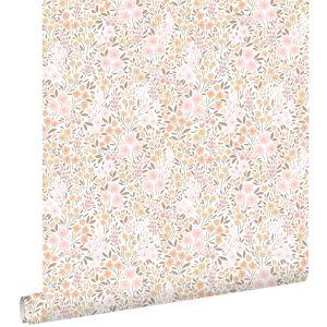 Estahome papel de parede flores rosa suaveebege - 53 cm x 10,05 m - 139533