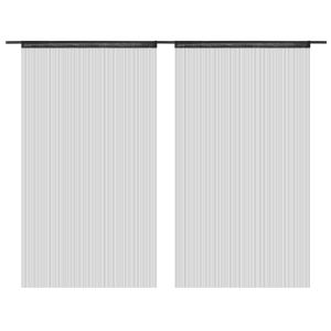 Cortinas de fios 2 pcs 140x250 cm preto pt2295