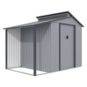 Abrigo de jardim em metal com pérgula "madras" - 5,64 m² - 193 x 292 x 229