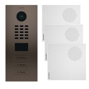 Ip doorphone 3 campainhas bronze + 3 campainhas - montagem embutida