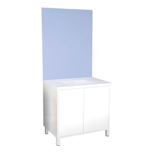 Ondee - móvel de casa de banho belis - espelho de encastrar - 80cm -branco