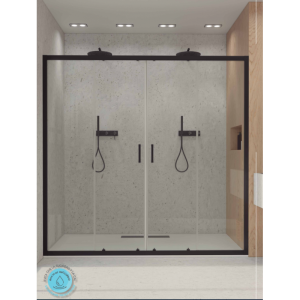 Resguardo de correr f2 frontal-200 cm, perfil preto , vidro 6mm. Antical