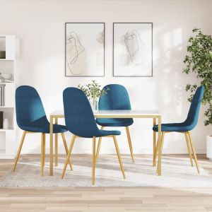 Cadeiras de jantar 4 pcs veludo azul ewg3888