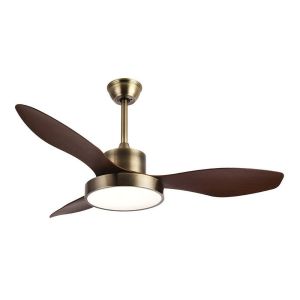 Ventilador hayate dc 24w couro/carvalho 3 lâminas